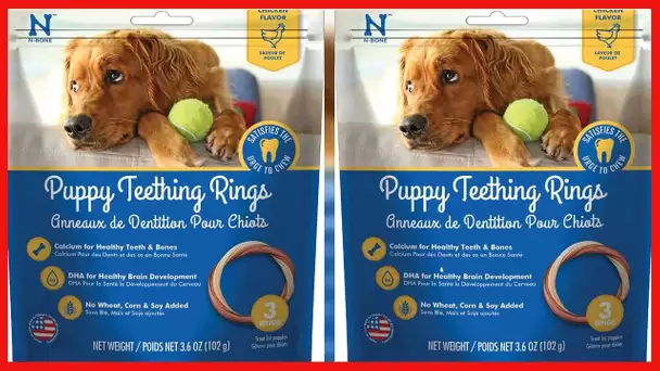 N-Bone 3-Rings Puppy Teething Ring, Chicken Flavor