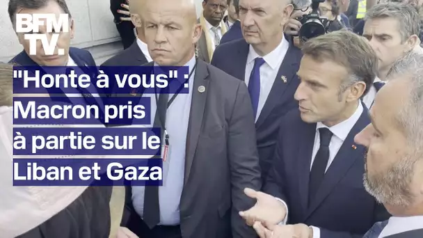 "Honte à vous": Emmanuel Macron interpellé sur la situation au Gaza et au Liban