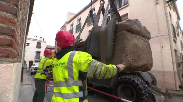 Découverte d'un sarcophage de l'empire romain dans les sous-sols de la ville basse d'Elne