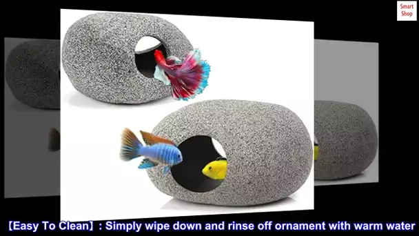 MUNLIT Stackable Aquarium Decoration Rock Caves, Fish Tank Accessories Cave Hideout, Hideaway