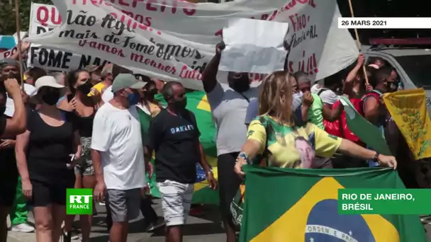 Brésil : des manifestants se mobilisent contre les restrictions sanitaires à Rio de Janeiro