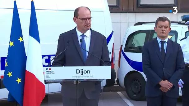 Dijon : le Premier ministre Jean Castex et le ministre de l'Intérieur Gérald Darmanin en visite