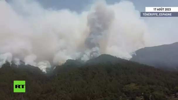 🇪🇸 Espagne : un drone filme les gigantesques incendies de forêt faisant rage sur l'île de Tenerife