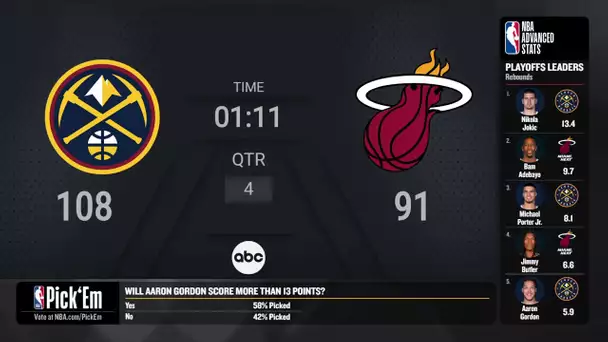 Nuggets @ Heat Game 4 NBA Finals Live Scoreboard | #NBAFinals Presented by YouTube TV