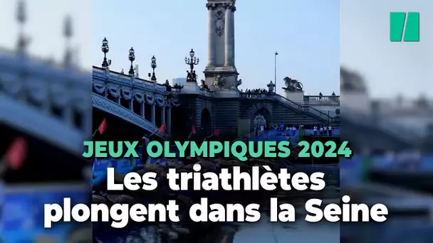 JO de Paris 2024 : les images du premier test event dans la Seine à un an de l’épreuve de triathlon