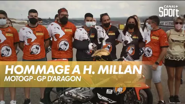 Hommage du paddock à Hugo Millan - GP d'Aragon