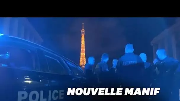 "Pas rassurés" par le discours de Macron, les policiers manifestent devant le Trocadéro