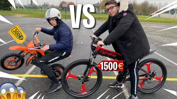 MOTO CROSS VS MOTO CROSS VÉLO !😱😱 CRASH TEST ET COURSE 🚲