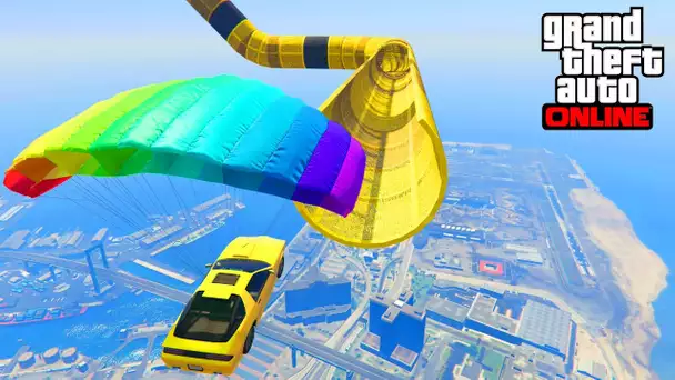 COURSE AVEC LA VOITURE PARACHUTE - GTA 5 ONLINE