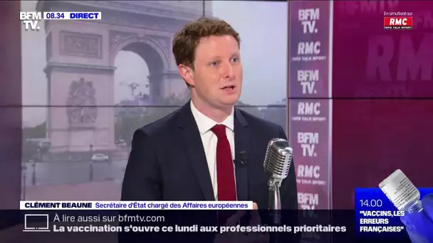Clément Beaune face à Apolline de Malherbe sur RMC et BFMTV