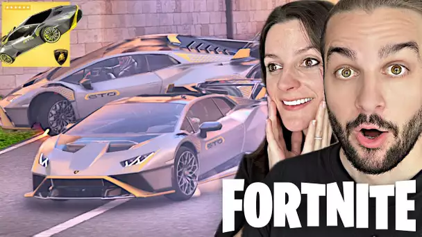 COURSE EN LAMBORGHINI SUR FORTNITE  ! (FORTNITE CHAPITRE 5)