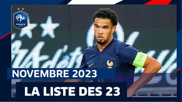 Les 23 Bleus pour novembre 2O23