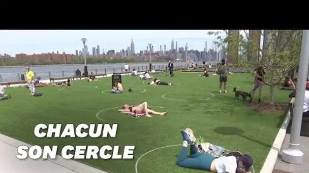 À New York, ce parc a tracé des cercles pour maintenir la distance sociale