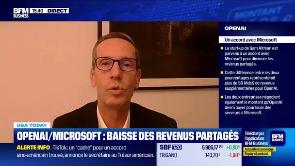 Open AI et Microsoft : baisse des revenus partagés
