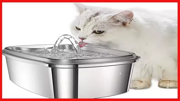 OlarHike Cat Water Fountain Stainless Steel, 61oz/1.8L