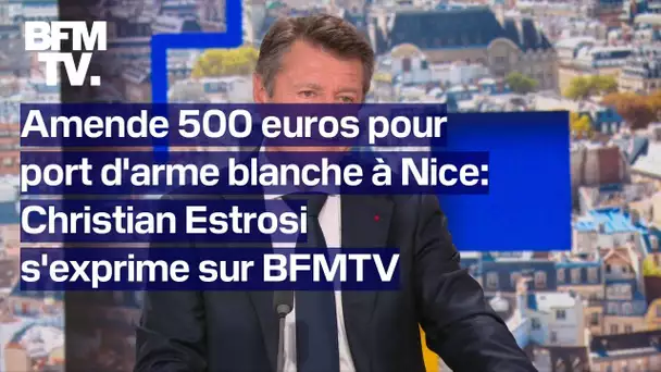 Christian Estrosi s'exprime sur l'expérimentation d'une amende de 500 euros pour port d'arme blanche