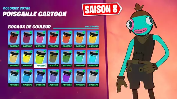 TROUVER TOUS LES BOCAUX DE PEINTURES POUR LE SKIN POISCAILLE CARTOON SUR FORTNITE !