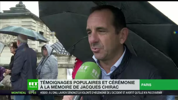Témoignages populaires et cérémonie à la mémoire de Jacques Chirac