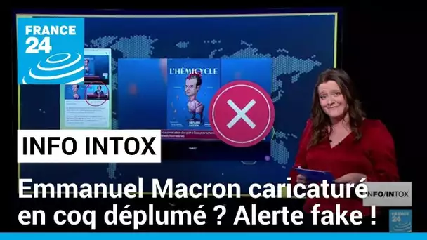Non, France 24 n'a pas diffusé une couverture caricaturant E. Macron en coq déplumé • FRANCE 24
