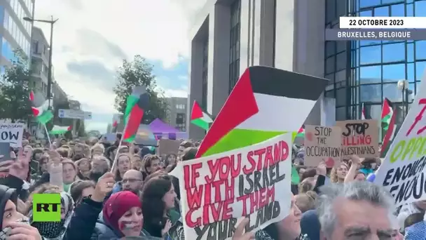 🇧🇪  Bruxelles : des milliers de manifestants soutiennent la Palestine