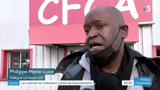 Rassemblement contre le licenciement de 22 salariés de CFCA à Chiché dans les Deux-Sèvres