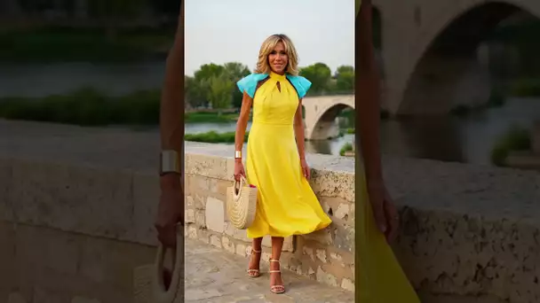 Brigitte Macron’s Timeless Elegance on Saint-Bénezet Bridge #fashion #parisstyle #elegance #style