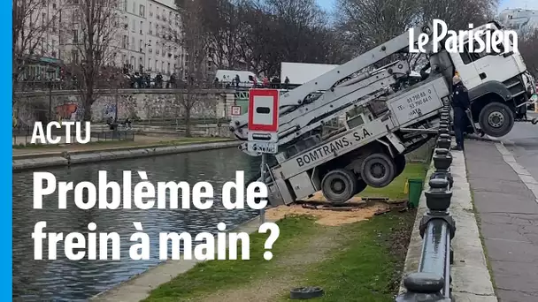Paris : un camion manque de tomber dans le canal Saint-Martin
