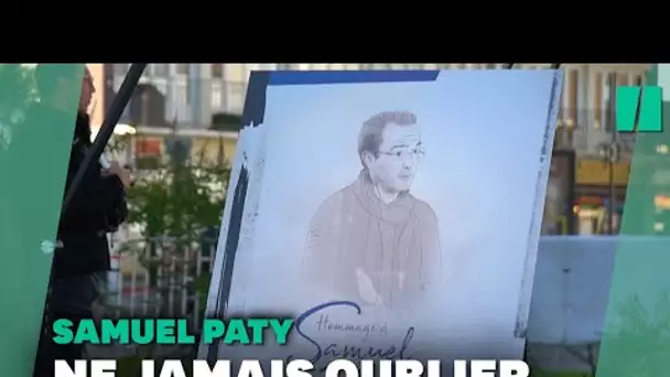 Hommage à Samuel Paty, une marche à Conflans-Sainte-Honorine pour honorer sa mémoire