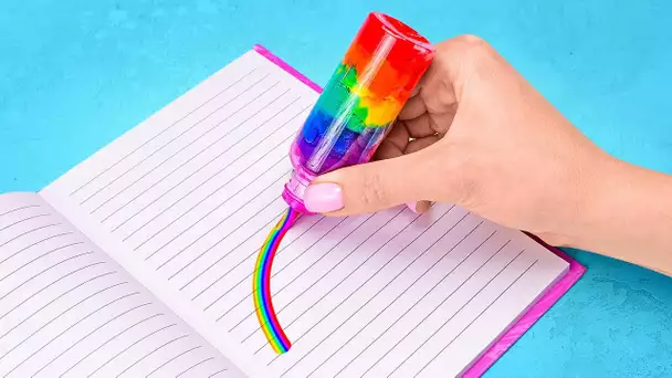 WOUAH !🌈 CRÉATIONS ARC-EN-CIEL POUR TOUS || Astuces Pour l'École et la Maison