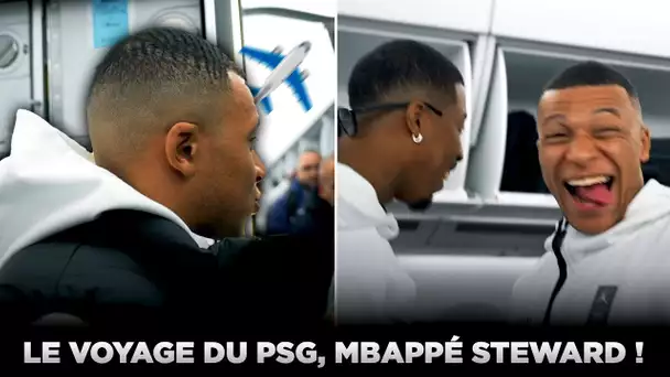 🔴🔵 Kylian Mbappé se la joue steward lors du vol du PSG vers Doha !