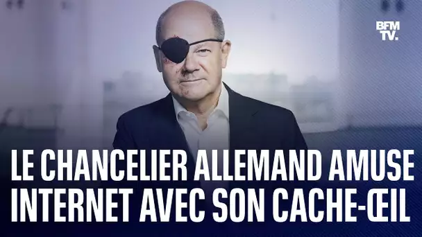 Le chancelier allemand Olaf Scholz s'affiche avec un cache-œil et amuse beaucoup les internautes