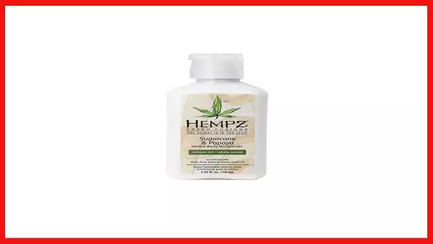 Hempz Herbal Body Moisturizer for Women with 100% Pure Hemp Seed Oil, Sugarcane & Papaya, 2.25 fl.