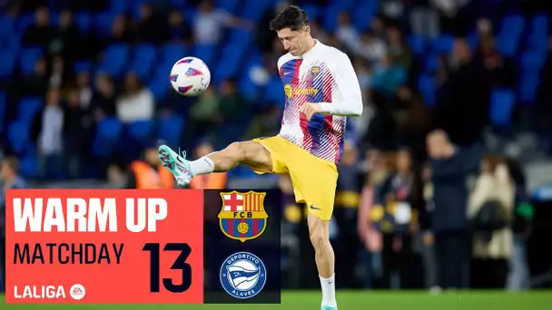 Calentamiento FC Barcelona vs Deportivo Alavés