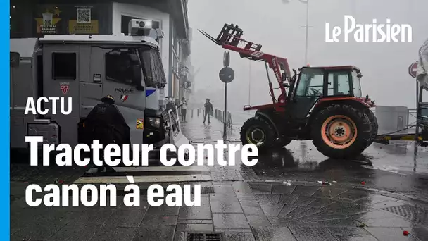 Tracteur contre canon à eau : à Rennes, la manifestation des pêcheurs tourne à l'affrontement