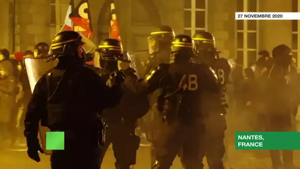 Loi Sécurité globale : la police disperse des manifestants à Nantes avec du gaz lacrymogène
