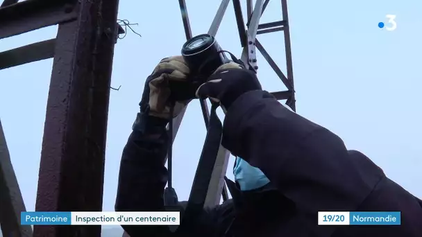 Patrimoine : inspection d'un chevalement centenaire d'une mine de fer située près de Flers