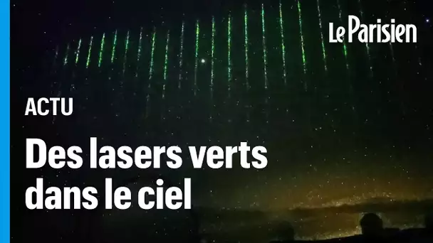 Des lumières vertes émises par un satellite chinois filmées dans le ciel au dessus d'Hawaï