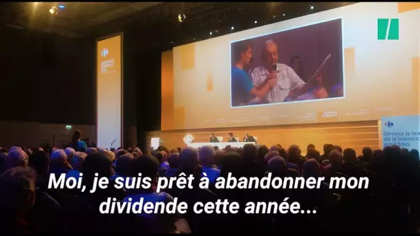 Face au PDG de Carrefour, un actionnaire propose l'abandon des dividendes pour sauver des emplois