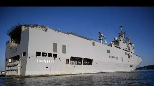 Le porte-hélicoptères Tonnerre est parti de Toulon pour aider le Liban