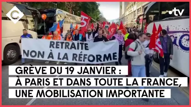 Mobilisation contre la réforme des retraites : un succès ? - Patrick Cohen - C à vous - 19/01/2023