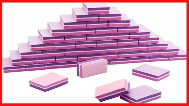 CGBE Mini Nail Buffer Block 180/100 Grit Sponge Nail Polish Sanding Buffer Strips Nail File Blocks
