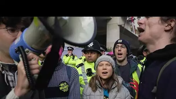 A Londres, la militante écologiste suédoise Greta Thunberg arrêtée lors d'une manifestation
