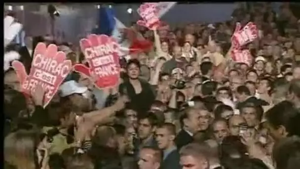 Jacques Chirac en meeting à Rennes fustige le Pen