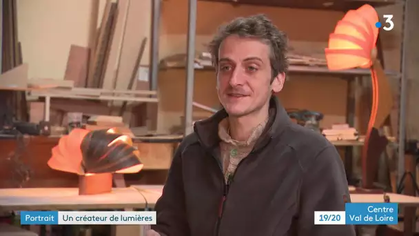 Villeny : Damien Dreiss ébéniste crée des luminaires contemporains aux formes douces