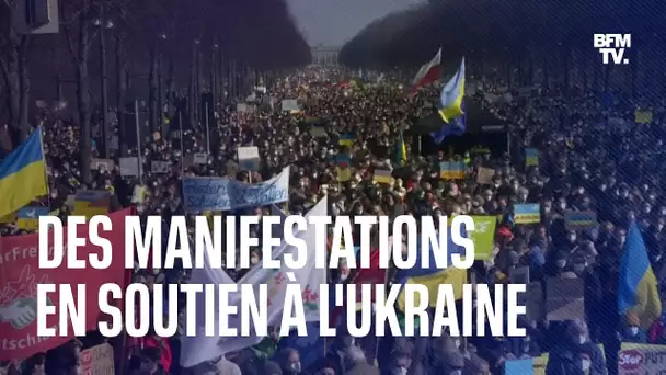 De Berlin à Washington, les images des manifestations de soutien à l'Ukraine partout dans le monde