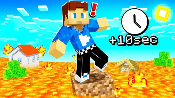 Minecraft MAIS la LAVE MONTE toutes les 10 secondes ! (défi impossible)