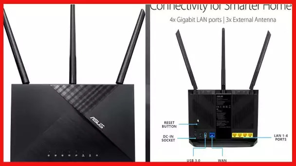 ASUS AC1900 WiFi Router (RT-AC67P) - Dual Band Wireless Internet Router, Easy Setup, VPN, Parental