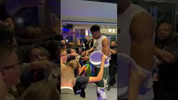 Giannis shows Milwaukee Bucks fans love after their Game 5 win to advance!