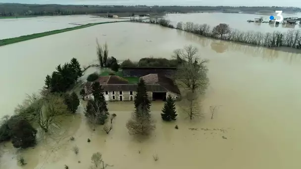 Des vues aériennes impressionnantes des inondations en Gironde et dans le Lot-et-Garonne