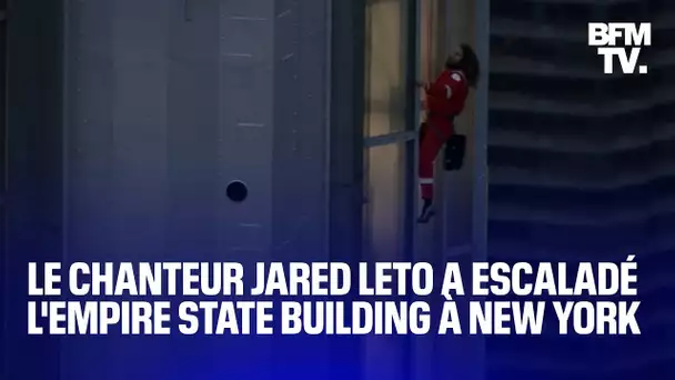 Jared Leto escalade l'Empire State Building à New York pour annoncer la tournée de son groupe